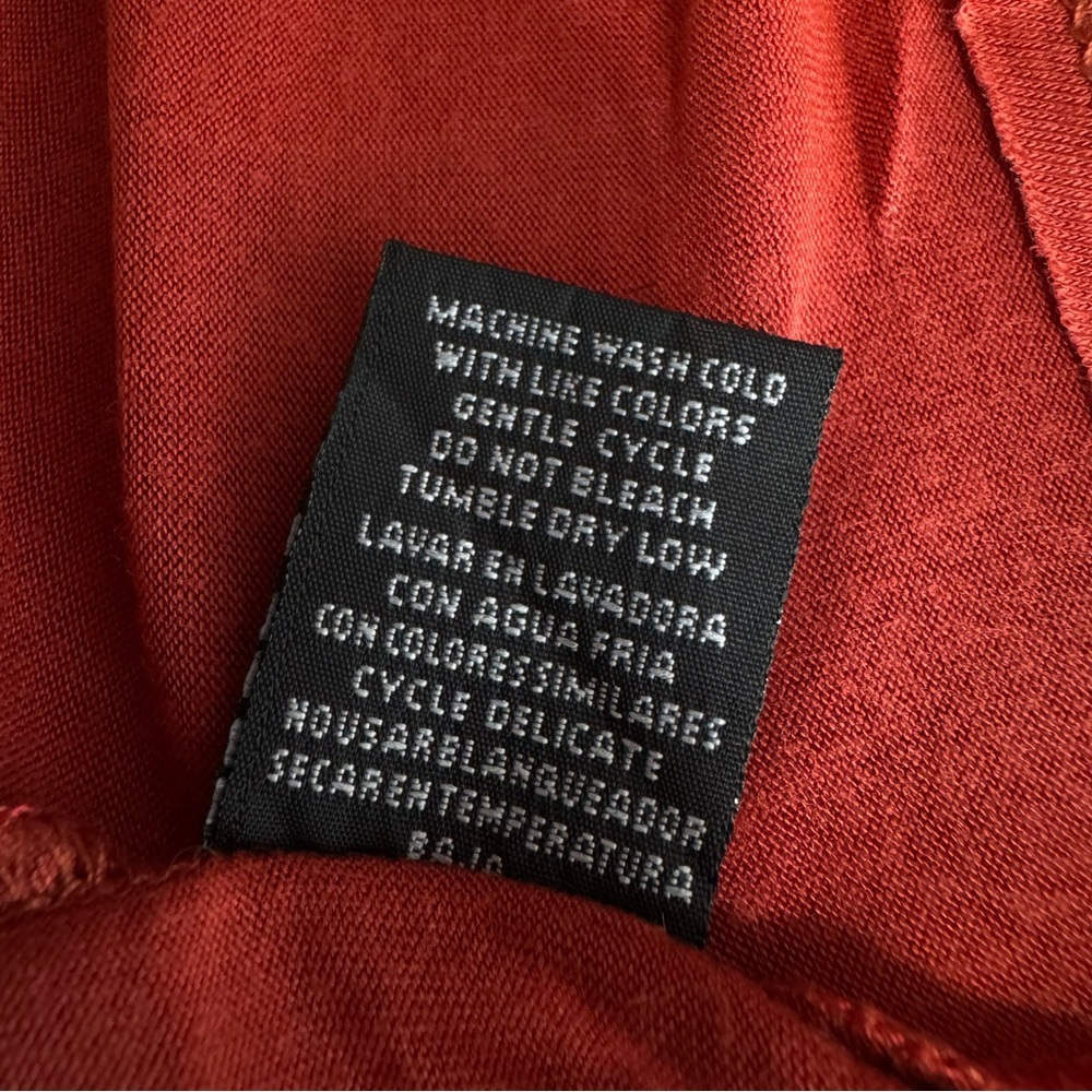 Rouge Collection Rust Colored Ruffles Bell Sleeve Top - Picture 6 of 6